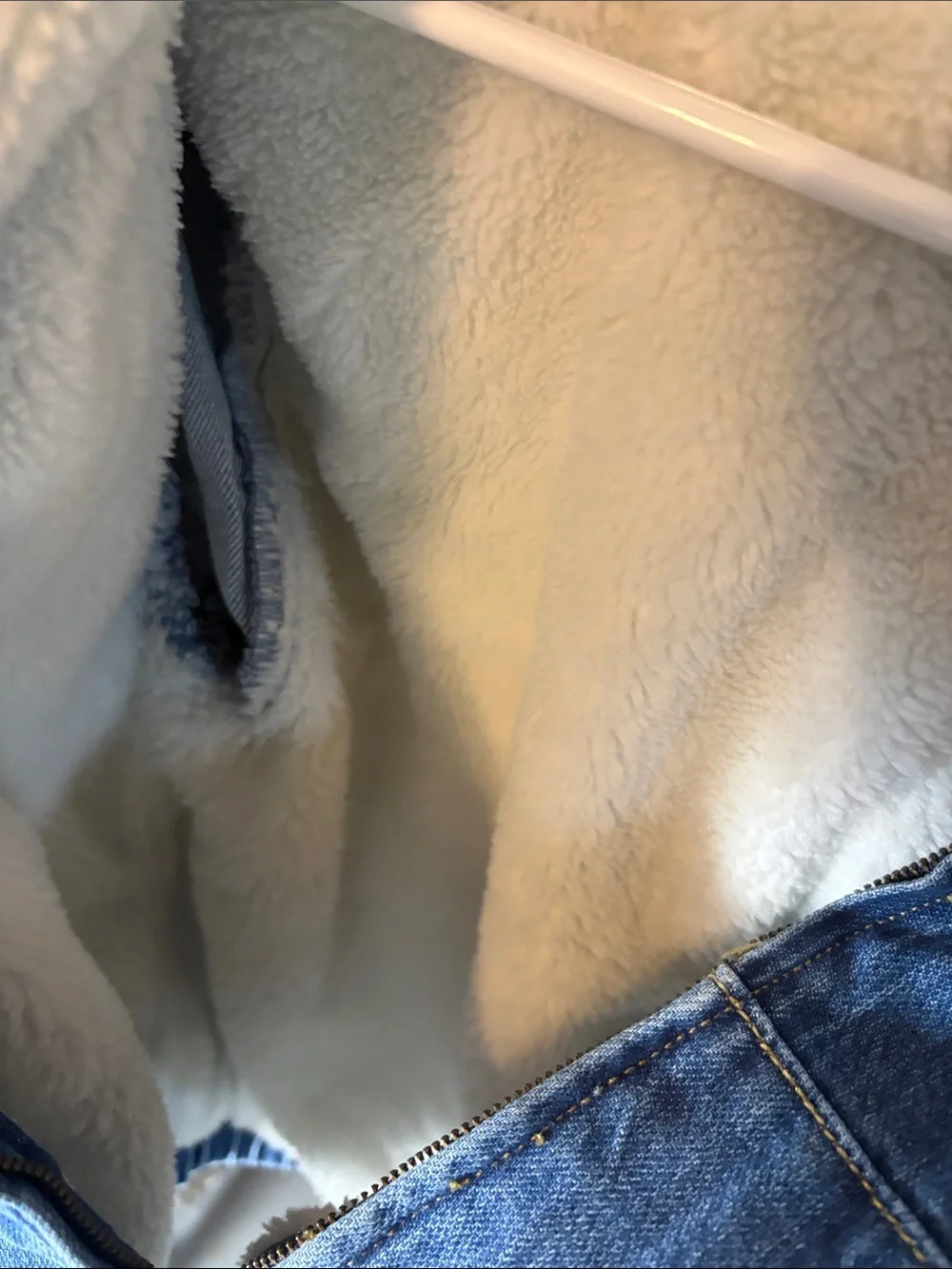 Cat & Jack Light Blue Denim Hooded Jacket with Cream Sherpa Lining